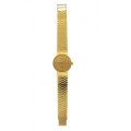 14Kt Yellow Gold Round Face Men's Geneve Watch with shiny band
