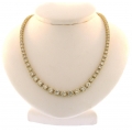 18Kt Yellow Gold Diamond Tennis Necklace (9.76cts tw)