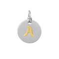 18Kt Yellow Gold and Sterling Silver Initial "A" Pendant 