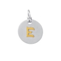 18Kt Yellow Gold and Sterling Silver Initial "E" Pendant