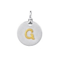 18Kt Yellow Gold and Sterling Silver Initial "G" Pendant