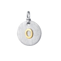 18Kt Yellow Gold and Sterling Silver Initial "O" Pendant